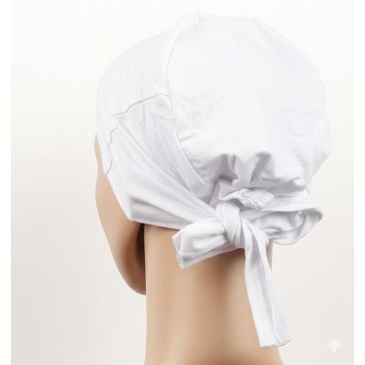 Dikişsiz Bağlamalı Tesettür Bone - Bağlamalı Bandana Beyaz 5 Adet